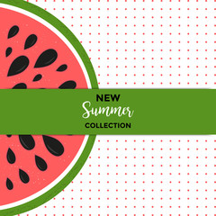 Social media sale banner or summer special offer with watermelon