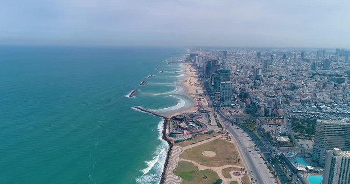 the Shoreline of tel aviv from air.