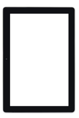 Smartphone with blank screen standing on wooden background