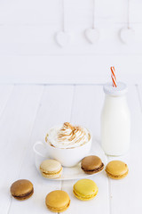 Fototapeta premium Coffe and macaroons 