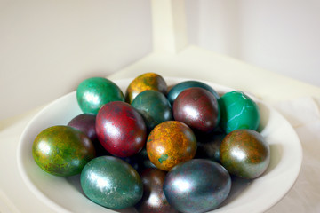 Fototapeta na wymiar Multicolored easter eggs 