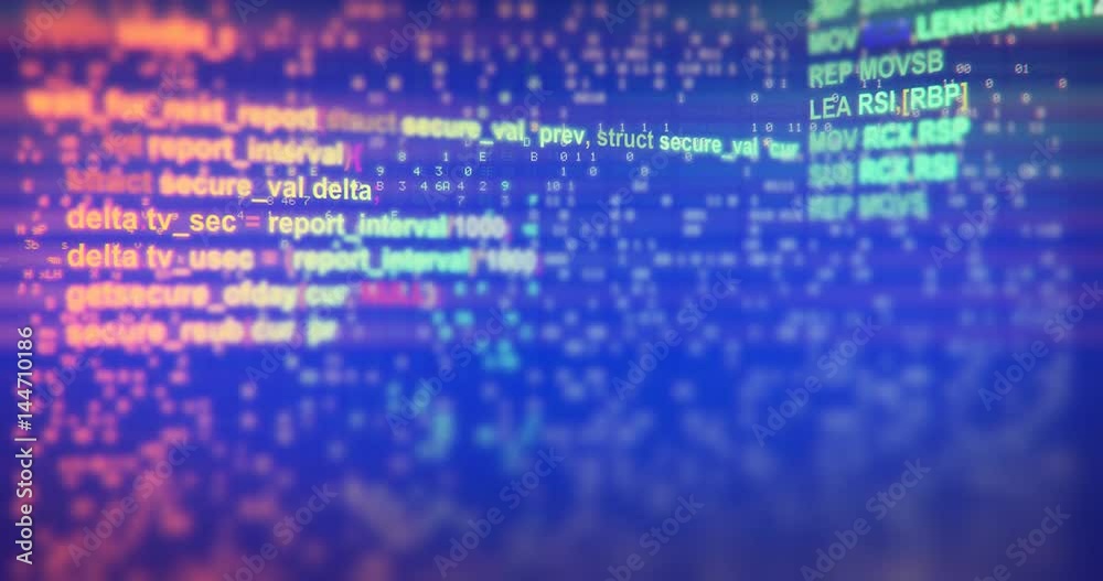 Wall mural loppable semless programming code abstract technology background of software developer and computer 
