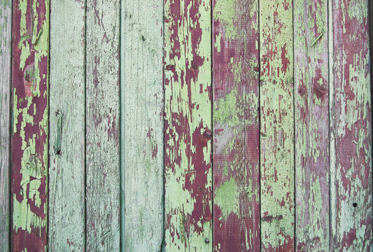 Wood planks, green texture, wooden background, fence, green, vinous, dark-red
