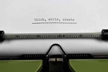 An image of a typewriter - think, write, create