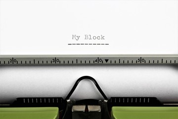 An image of a typewriter - My Block