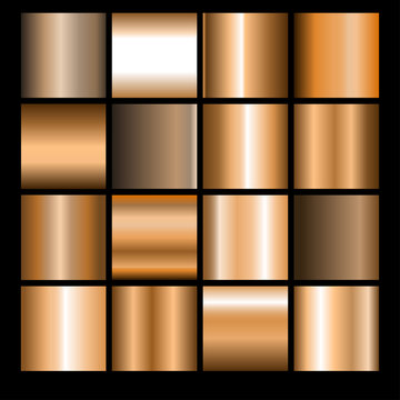Set of bronze gradients