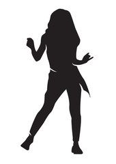 Fototapeta na wymiar Silhouette of dancing sexy girl vector.