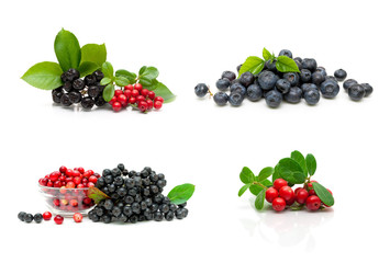 Ripe berries isolated on white background.