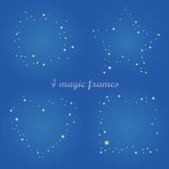 Frame with glint for  decoration, magic frame for decor, illuminated design elements