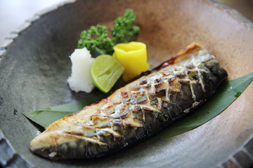 mackerel with rice Japanese style food