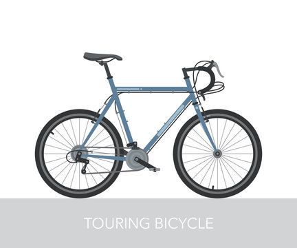 Trekking bicycle configuration. Vector.
