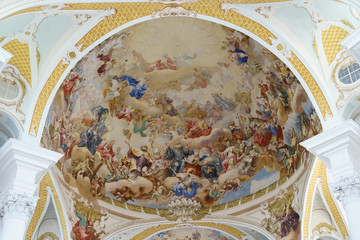 Klosterabtei Neresheim, Deckenfresko in der Klosterkirche von Martin Knoller