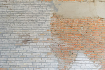 Cracked concrete vintage brick wall
