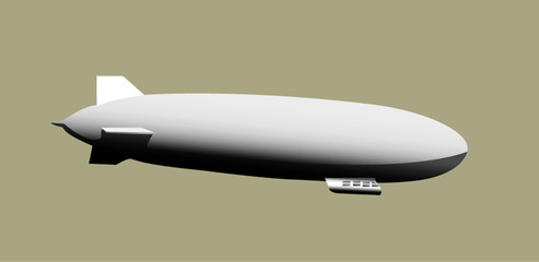 Obraz premium Metallic airship in isolation.