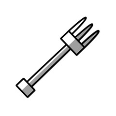 fork utensil grilled picnic shadow vector illustration eps 10