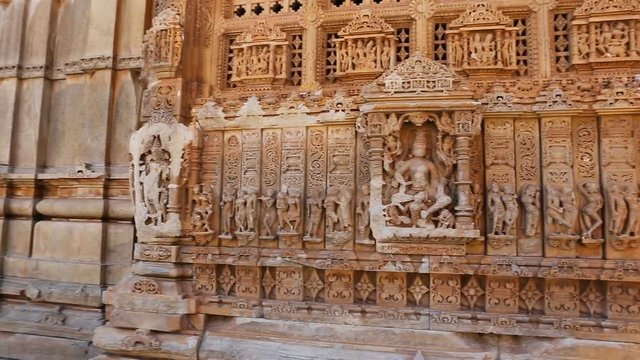 Old Hindu Sas-Bahu Temple in Rajasthan, near Udaipur, India. Beautiful Ancient Indian religion Architecture.
