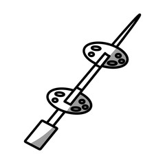 salami roasted skewer picnic shadow vector illustration eps 10