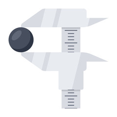 Measurement concept with vernier caliper, vector illustration in flat style