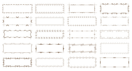 Vintage floral frames. Elements for decoration on white background.