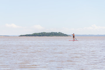 Stand up paddle in Guaiba lake