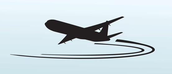 Airplane silhouette icon vector