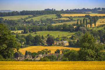 lush green typical generic beautiful english cotswold landscape