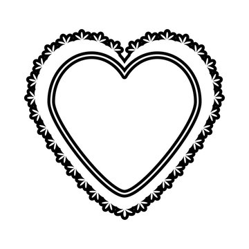 romantic heart decoration image outline vector illustration eps 10