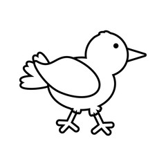 cute bird comic icon outline vector illustration eps 10