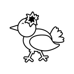 bird flower romance image outline vector illustration eps 10
