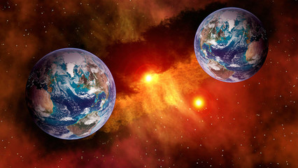 Obraz na płótnie Canvas Outer space planet Earth sun astrology milky way solar system galaxy parallel universe. Elements of this image furnished by NASA.