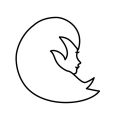 outline head woman female icon vector illustration eps 10