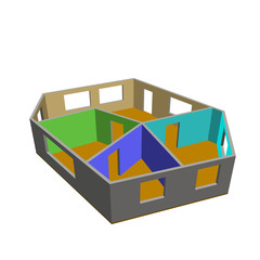 Empty room plan.Isolated on white background.3d Vector illustration.