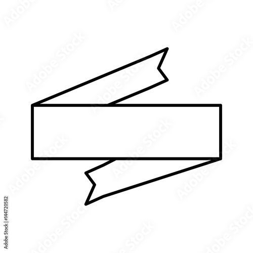 Ribbon Banner Decoration Outline Vector Illustration Eps 10 Stock