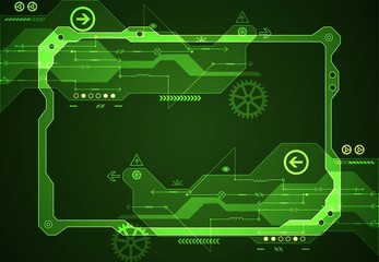 Obraz premium Abstract green digital communication technology background.