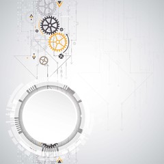 Abstract background with various technological elements.