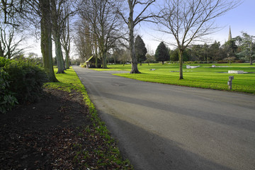 lush green typical beautiful english cotswold landscape