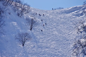 スキー場の急斜面