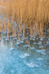Le lac gelé à Saint Priest