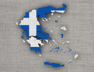Karte von Griechenland auf Textur