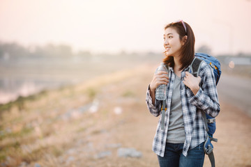 Beautiful Asia woman traveler,travel concept