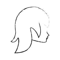 sketch head woman female icon vector illustration eps 10