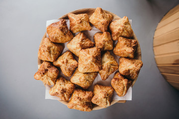 Crispy cheese puff pastries with seeds