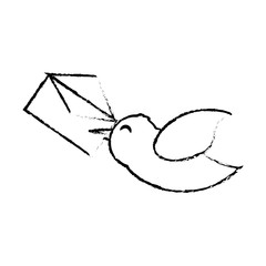 bird message romance sketch vector illustration eps 10