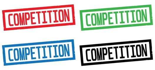 COMPETITION text, on rectangle border stamp sign.