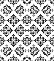 Vector Black Decorative Seamless Pattern