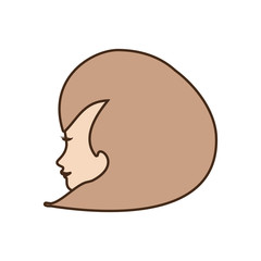 female face profile character vector illustration eps 10