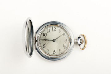 pocket watch on white background