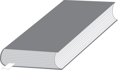 Diary of a grey color with the white paper bookmark