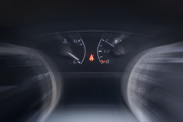 Safety drive concept, Seatbelt light showing on car console