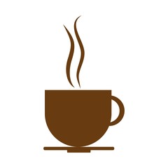 hot coffee cup icon over white background. vector illustration